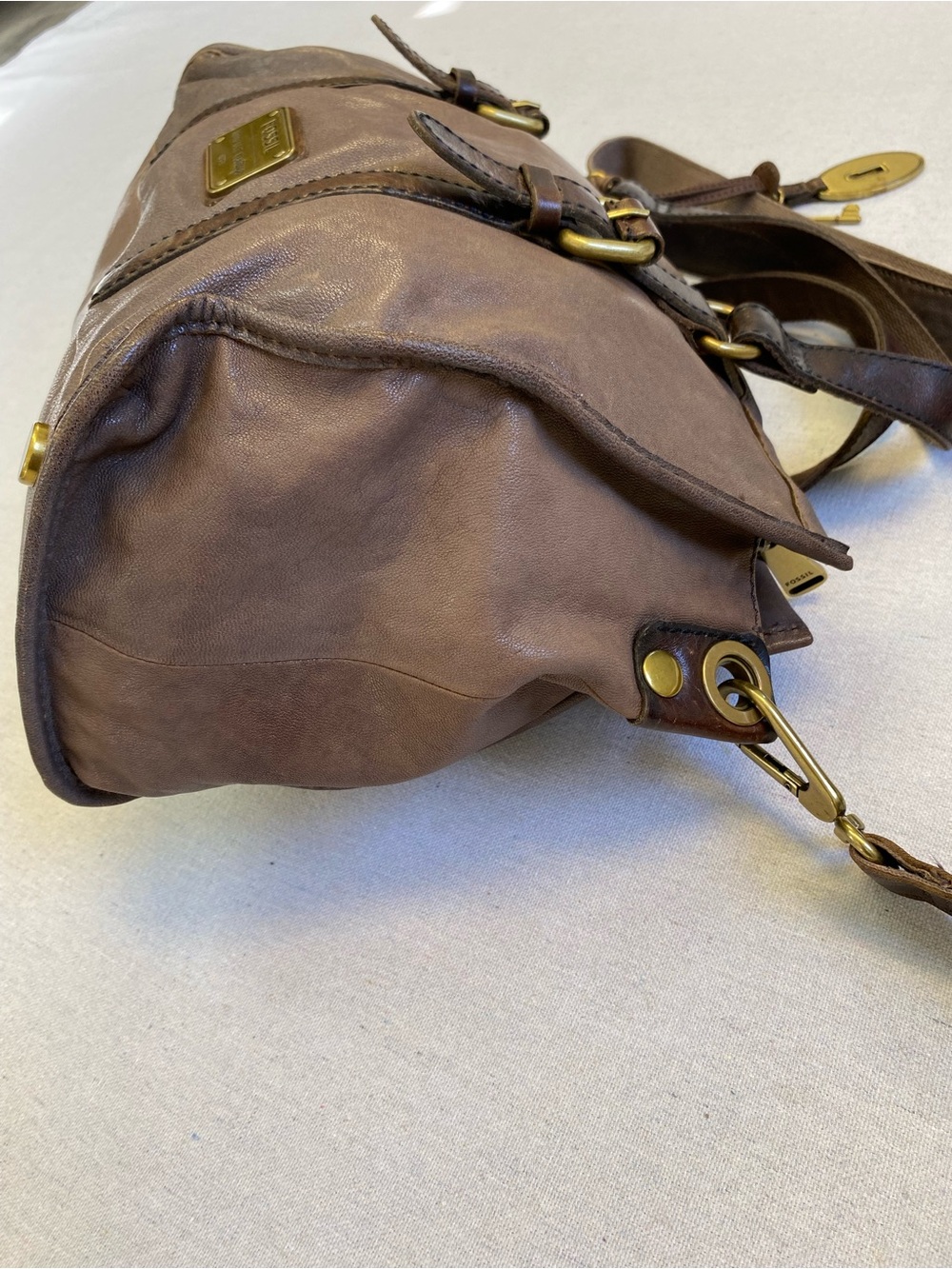 Fossil Maddox Vintage Handbag Satchel Purse Bag Leather - Picture 6 of 14